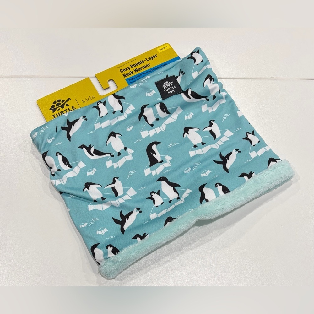Turtle Fur Kids Printed Comfort Shell Toddlers Neck Warmer Lined Plush Blue NWT